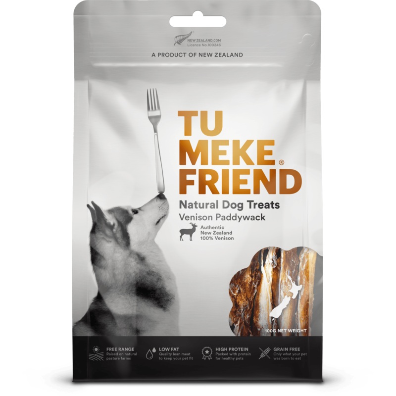 TU MEKE FRIEND Air-Dried Natural Dog Treats Venison Paddywack 100G