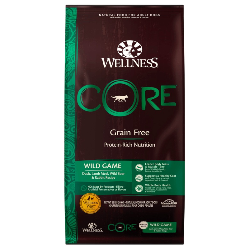 WELLNESS CORE Grain Free Dry Dog Food Duck Lamb Wild Boar & Rabbit Recipe 10KG