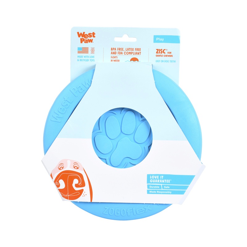 WEST PAW Zisc Flying Disc Fetch Dog Toy - Blue