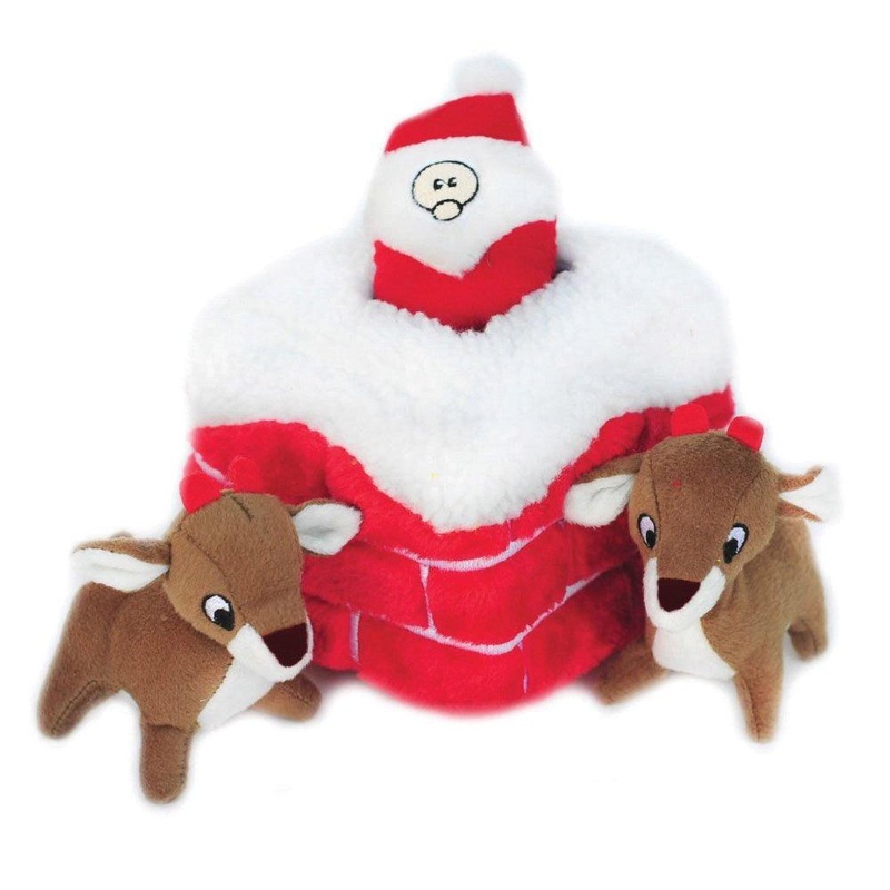 ZIPPY PAWS Holiday Zippy Burrow Chimney Dog Squeaking Toys