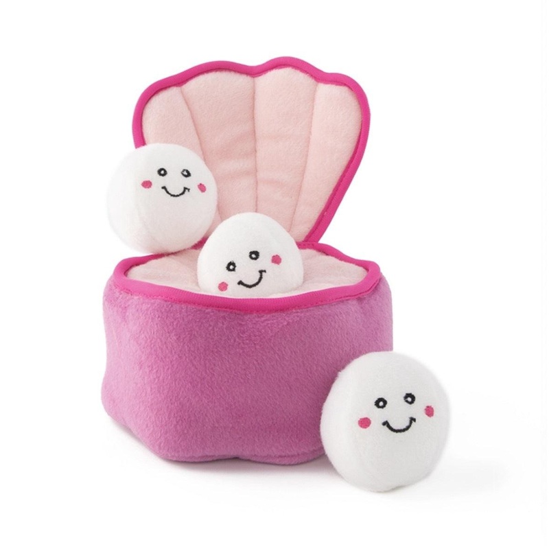 ZIPPY PAWS Zippy Burrow Pearls in Oyster Dog Squeaking Toys