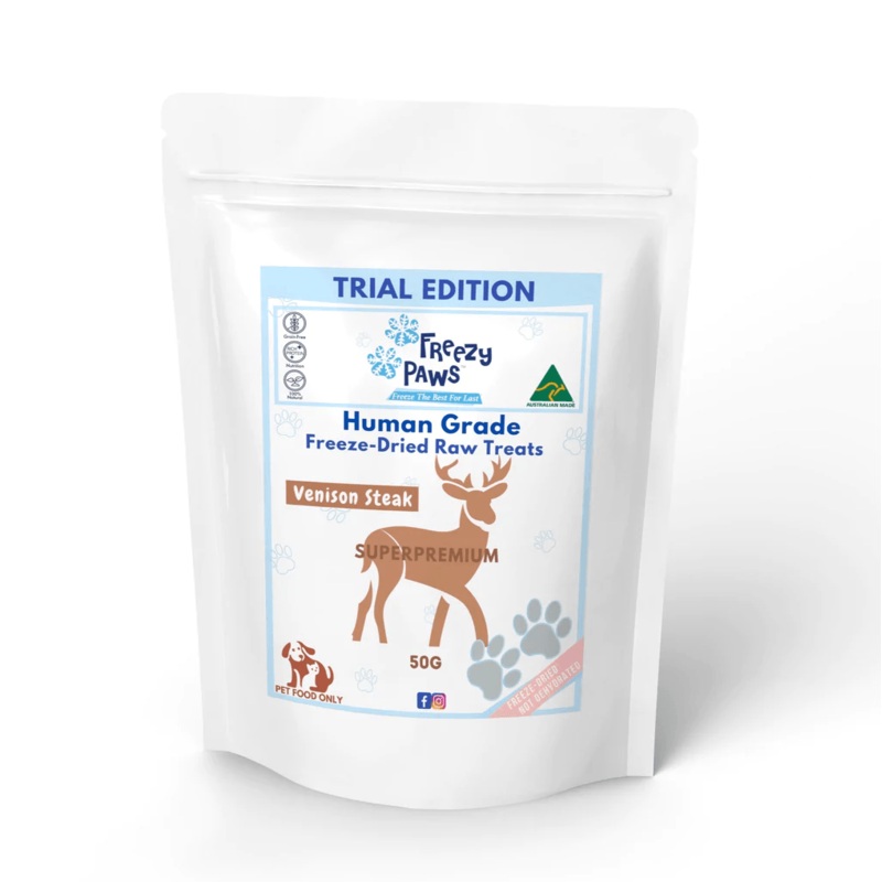 FREEZY PAWS  Freeze Dried Venison Steak Raw 70G
