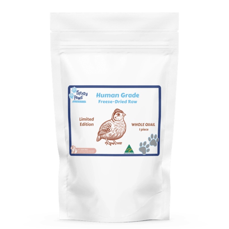 FREEZY PAWS Freeze Dried Whole Quail Large One Piece