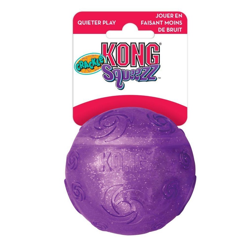 KONG Dog Toy Squeezz Crackle Ball Medium (Assorted Colours)