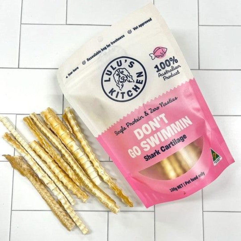 LULU'S KITCHEN Dog Treats Don't Go Swimmin - Shark Cartilage 100G