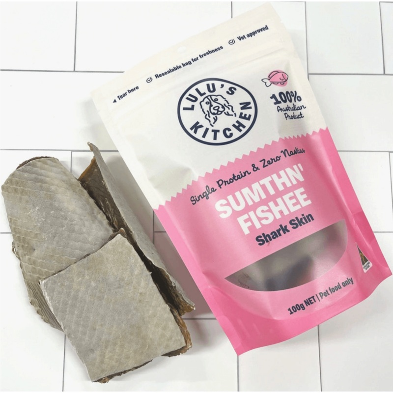 LULU'S KITCHEN Dog Treats Sumthn' Fishee - Shark Skin 100G