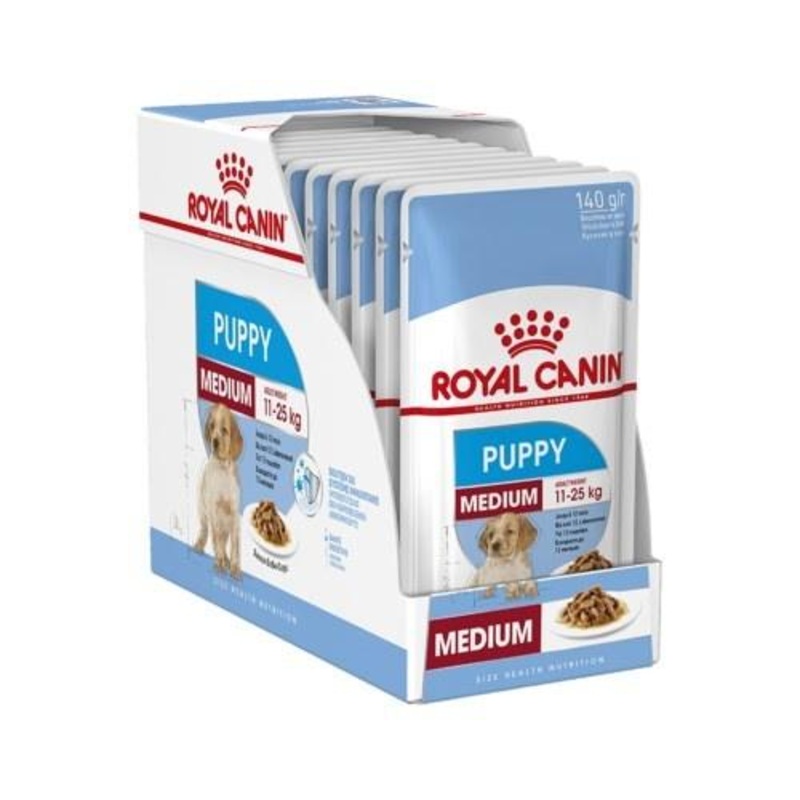 ROYAL CANIN Medium Puppy Wet Food Gravy Pouches 10X140G