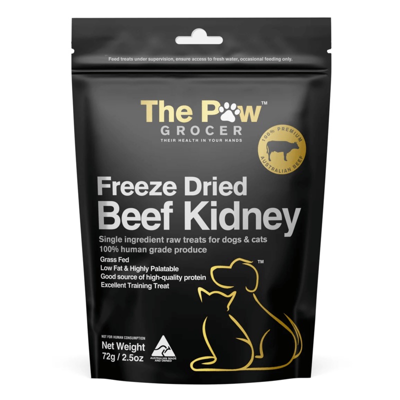 THE PAW GROCER Freeze Dried Grass Fed Beef Kidney 72G