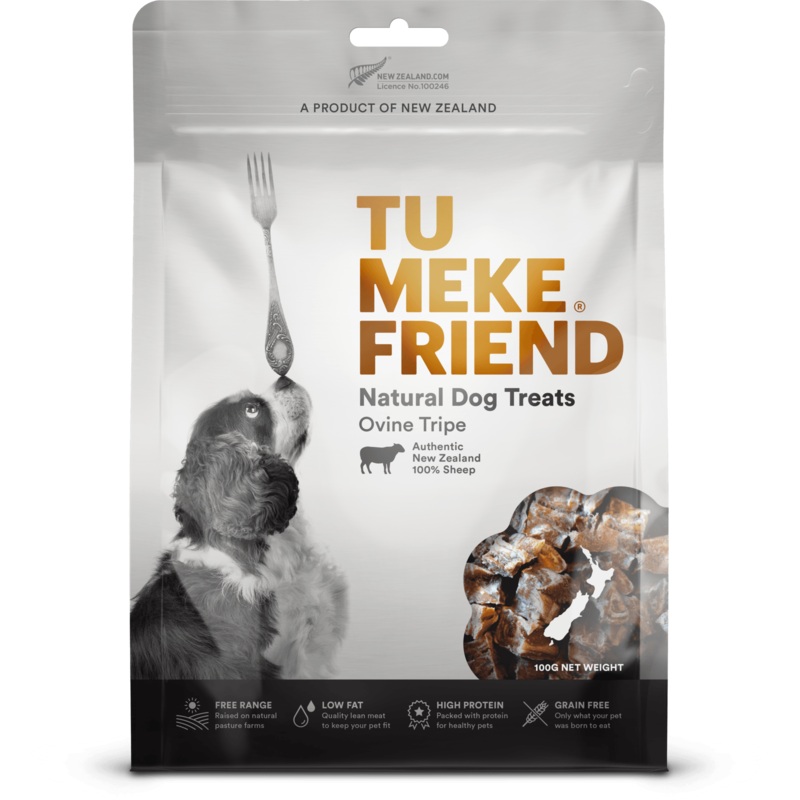 TU MEKE FRIEND Air-Dried Natural Dog Treats Ovine Tripe 100G