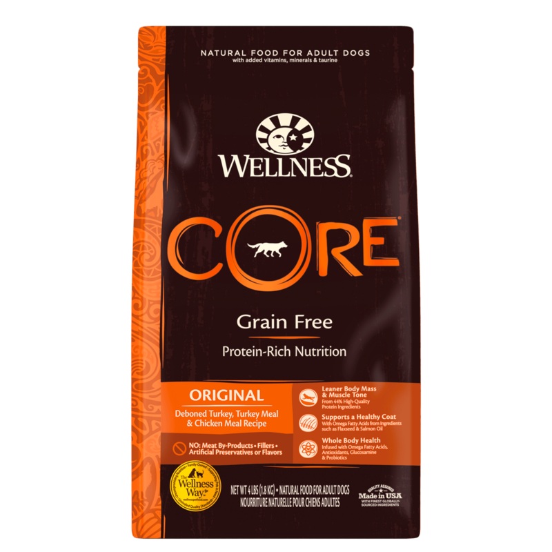 WELLNESS CORE Grain Free Dry Dog Food Original Turkey Chicken Recipe 11.8KG