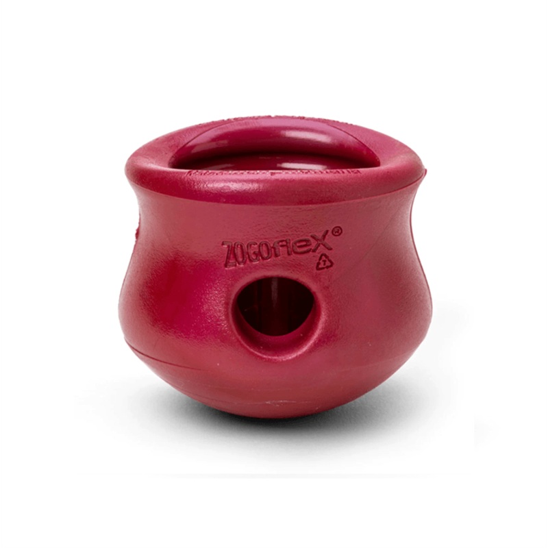 WEST PAW Toppl Treat Dispensing Wobbling Dog Toy & Food Bowl - Ruby Red