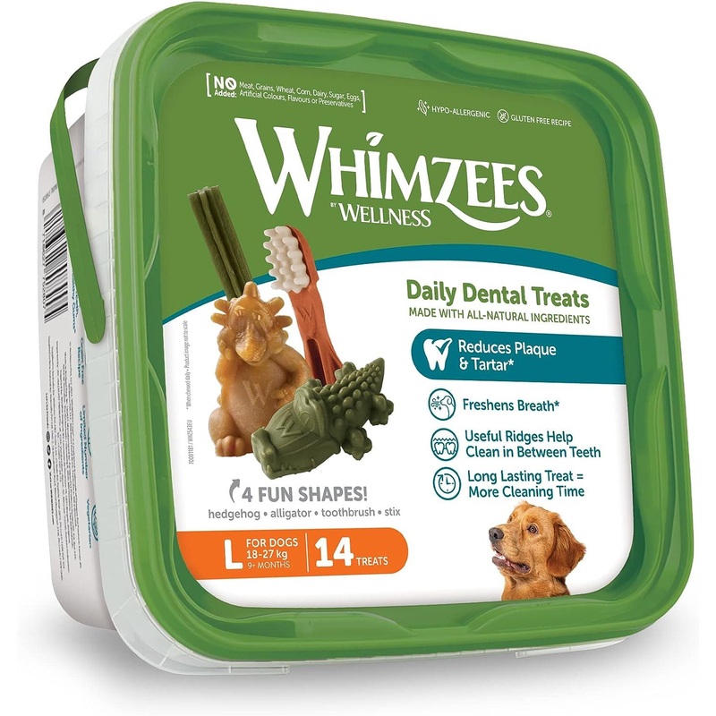 WHIMZEES Natural Daily Dental Chews For Adult Dog Large Breed Variety Box 14 Packs