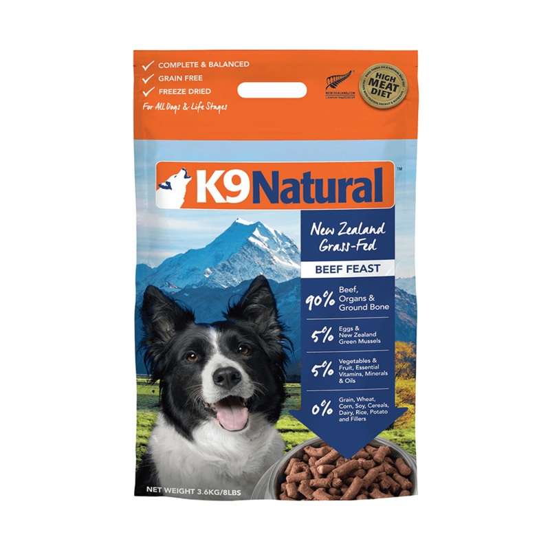 K9 Natural Freeze Dried Dog Food Beef Feast 3.6KG