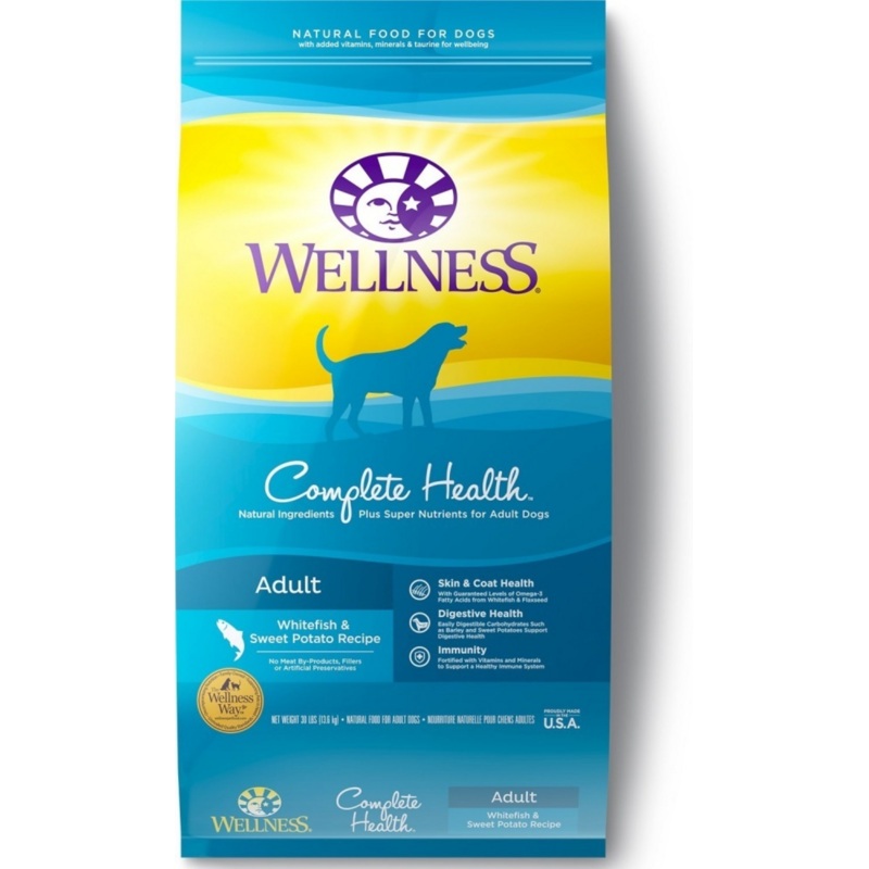 Wellness Complete Health Natural Adult Whitefish and Sweet Potato Recipe Dry Dog Food