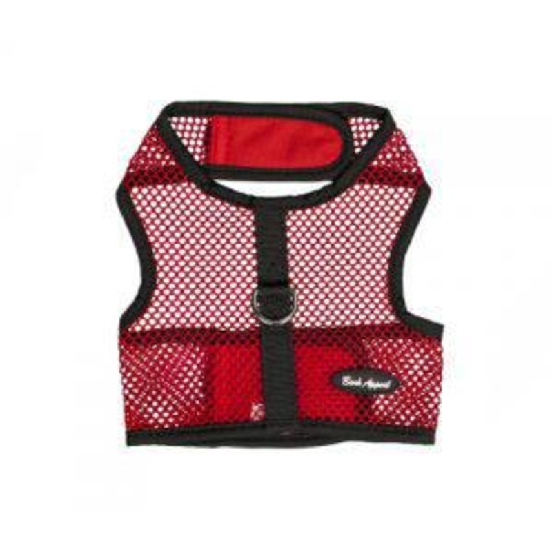 Bark Appeal Wrap N Go Netted Harness Red