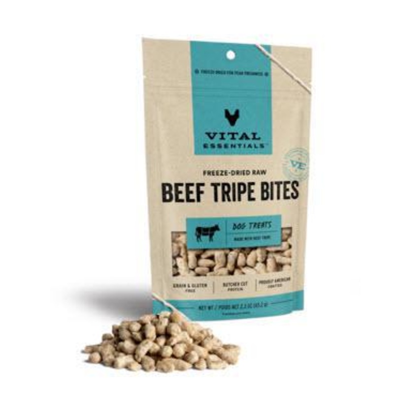 Vital Essentials Dog Treat FD Bites Beef Tripe 2.3 oz