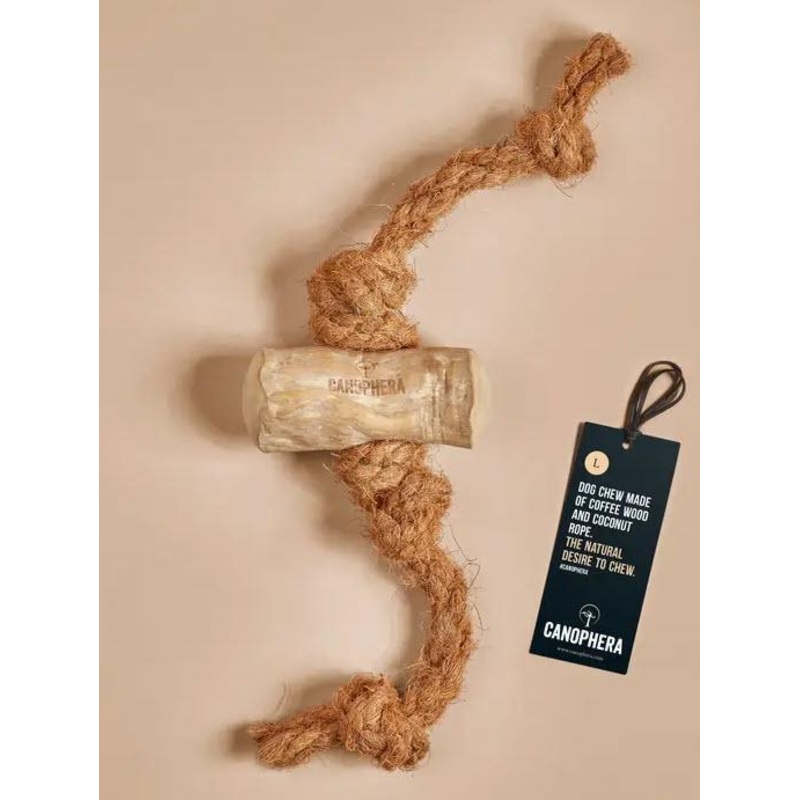 Dog Chew Made of Coffee Wood and Coconut Rope