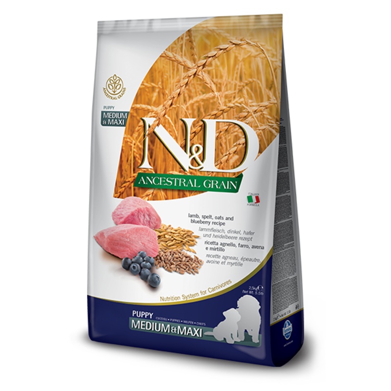 Farmina dog Ancestral Grain lamb & blueberry med maxi Puppy