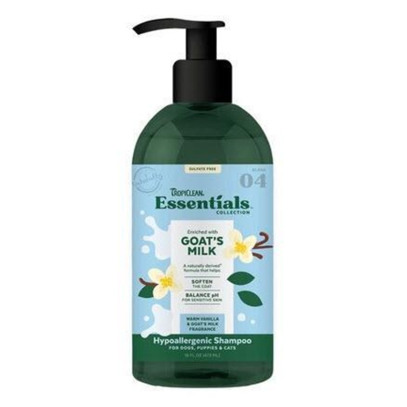 Tropiclean Essentials Shampoo Goat's Milk 16 oz