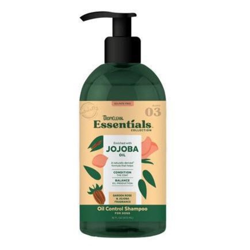Tropiclean Essentials Shampoo Jojoba Oil 16 oz