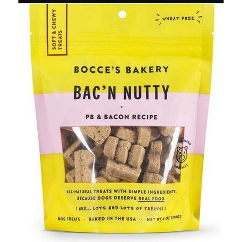 Bocce's Bakery Everyday Soft & Chewy Bacon Nutty 6 oz Bag