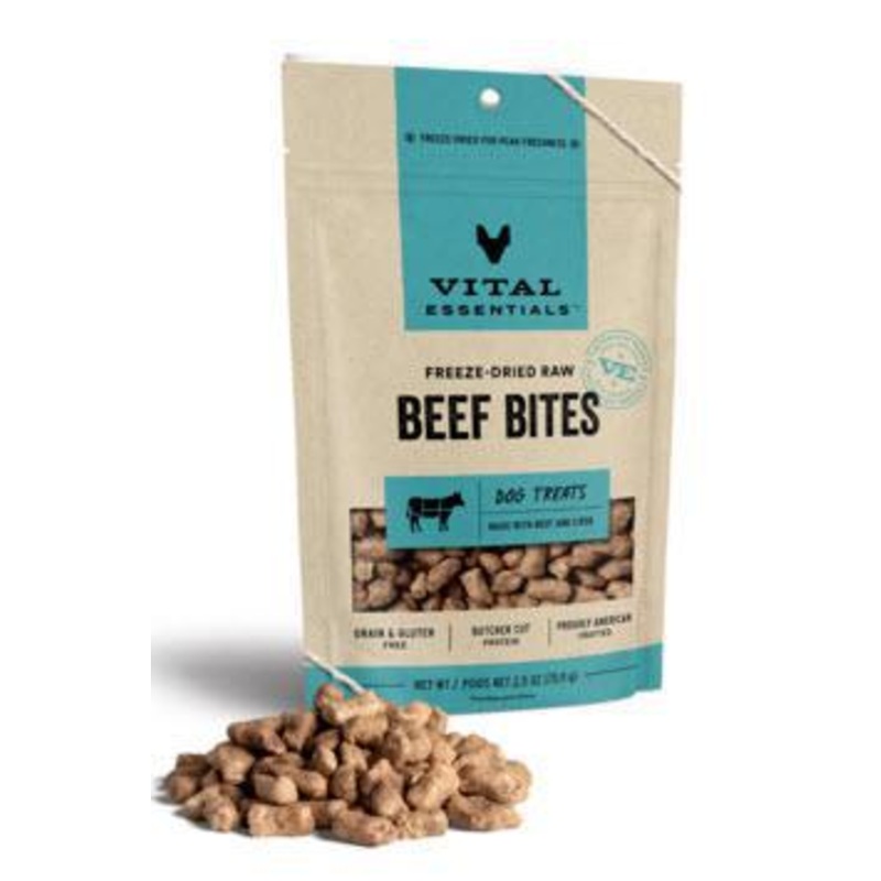 Vital Essentials Dog Treat Beef Nibs 2.5oz
