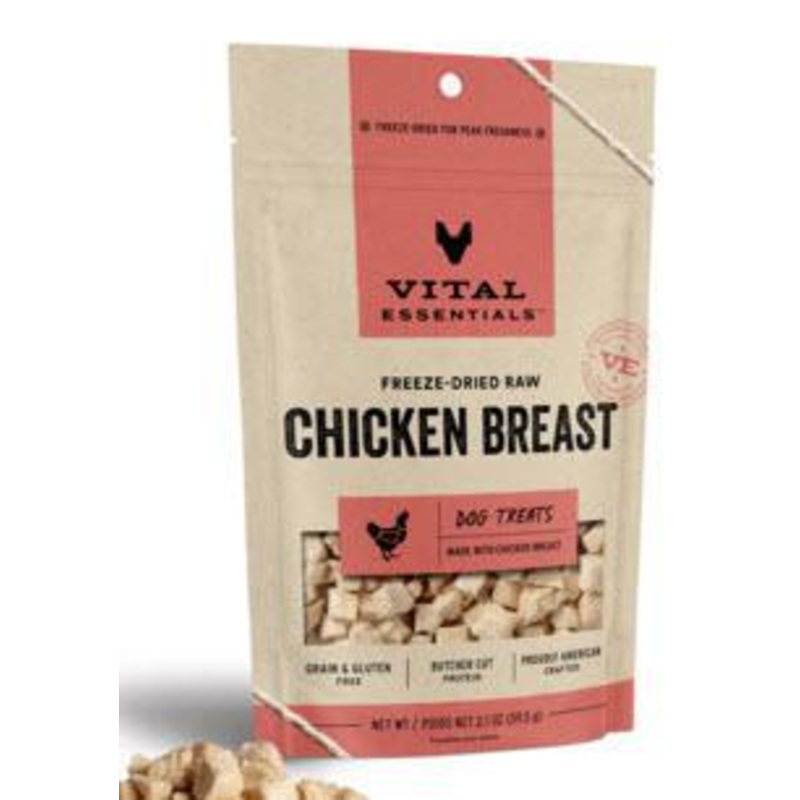 Vital Essentials Dog Treat FD Chicken Breast Diced 2.1oz
