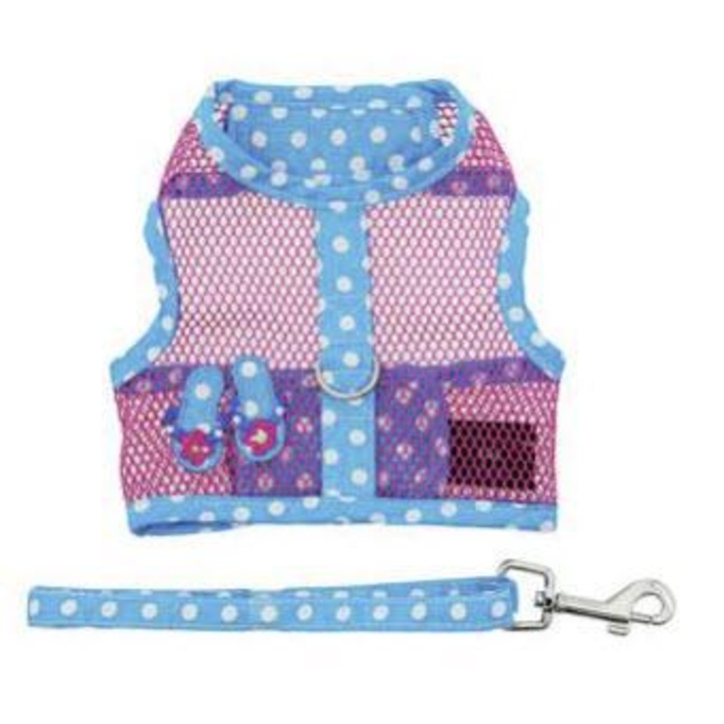 Flip Flop Cool Mesh Dog Harness Pink and Blue - Doggie Design