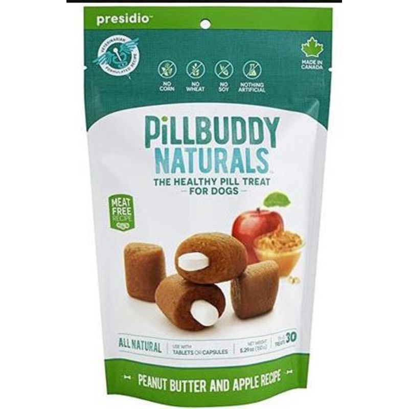 Presidio Dog Treat Pill Buddy Naturals Peanut Butter & Apple 5.3 oz