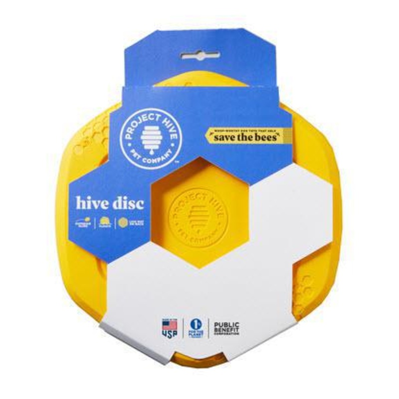 Project Hive Dog Toy Hive Disc Floating Yellow