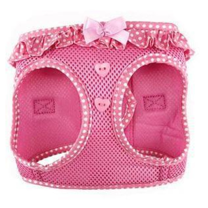 Step-in Pink White Dog Harness - Pink Polka Dot