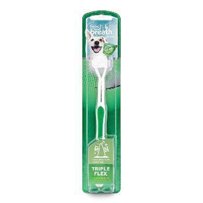 Tropiclean Fresh Breath Oral Care Triple Flex Toothbrush Dog Small