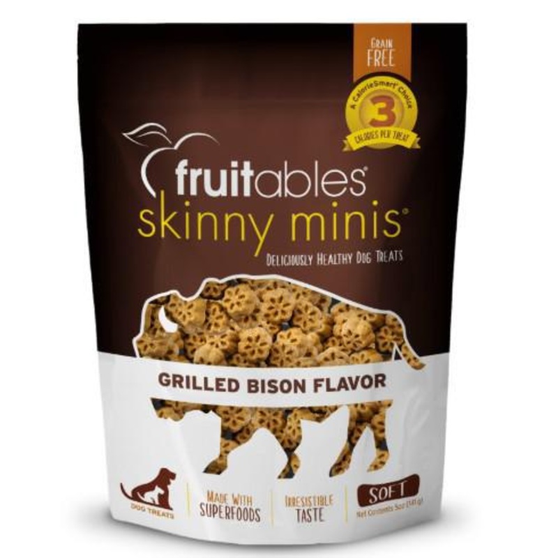 Fruitables Skinny Minis Soft Dog Treats Grilled Bison