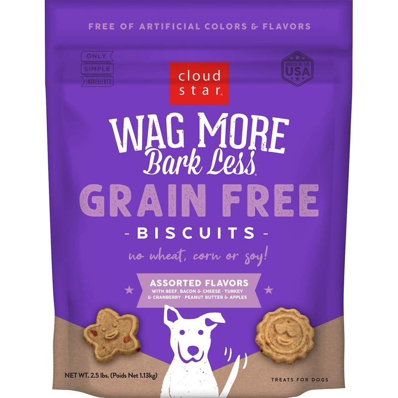 Cloud Star Wag More Bark Less Grain Free Biscuits Assorted Flavors 2.5 Lb