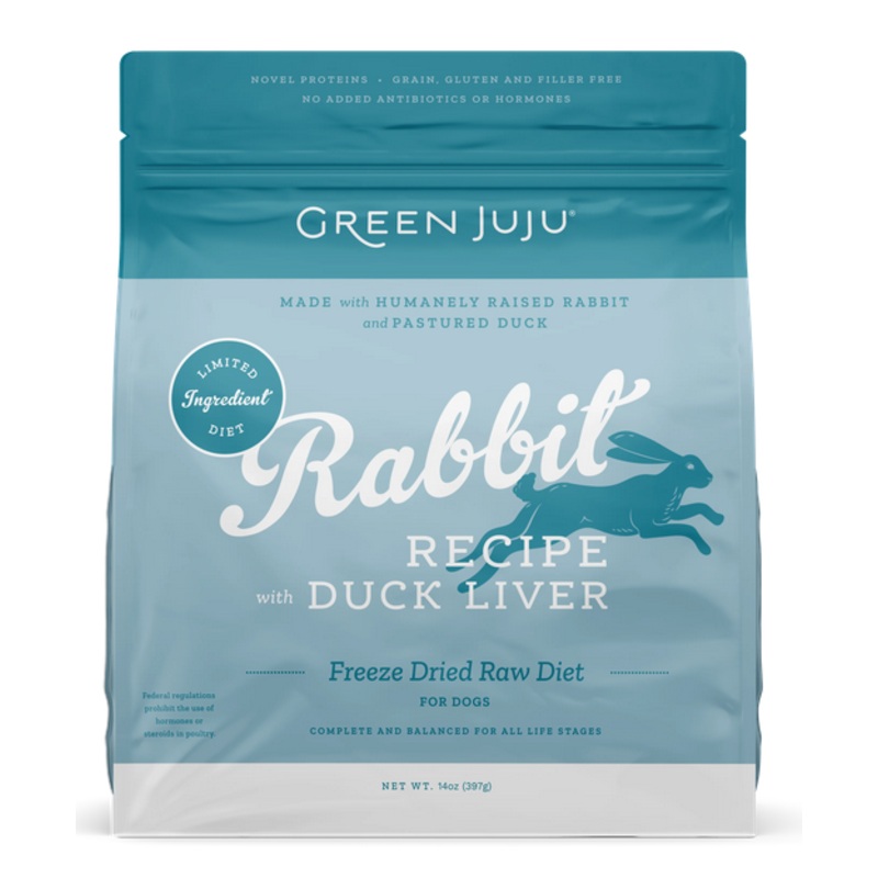 Green Juju Freeze Dried Limited Ingredient Rabbit with Duck Liver 14 oz.