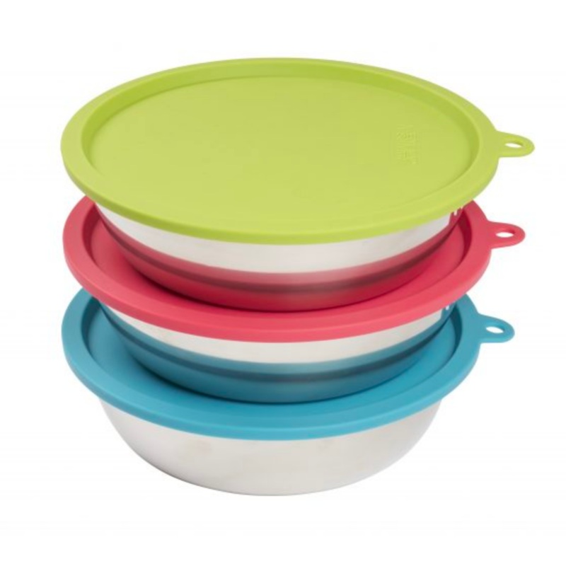 Messy Mutts Stainless Bowl & Lid Box Set