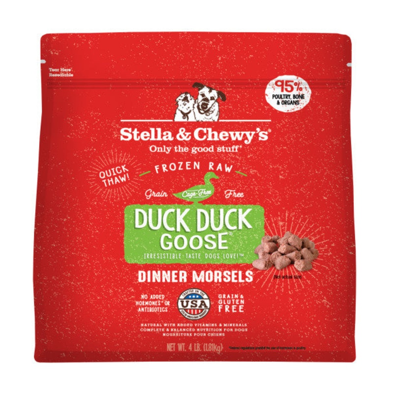 Stella & Chewy's Dog Raw Frozen Duck Duck Goose Morsels 4lbs.