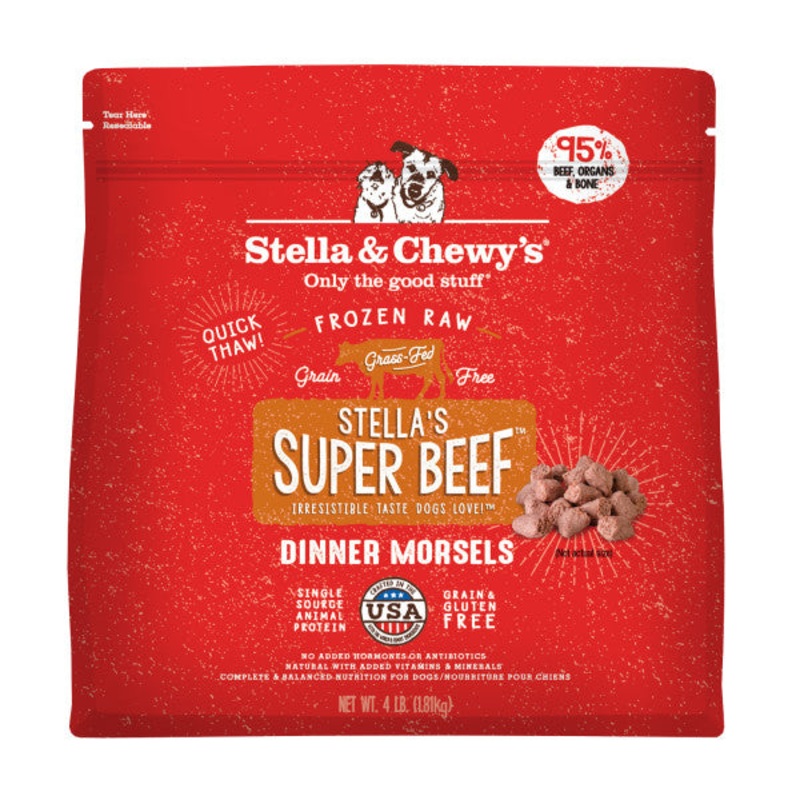 Stella & Chewy's Dog Raw Frozen Super Beef Morsels 4 lbs.