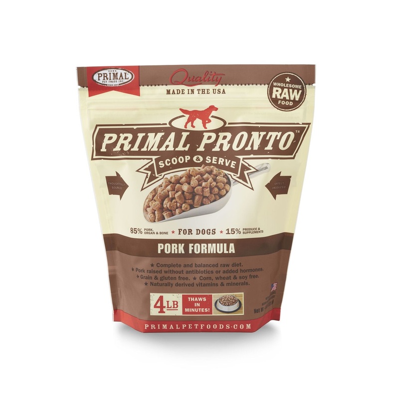 Primal Pronto Dog Raw Pork 4lbs.