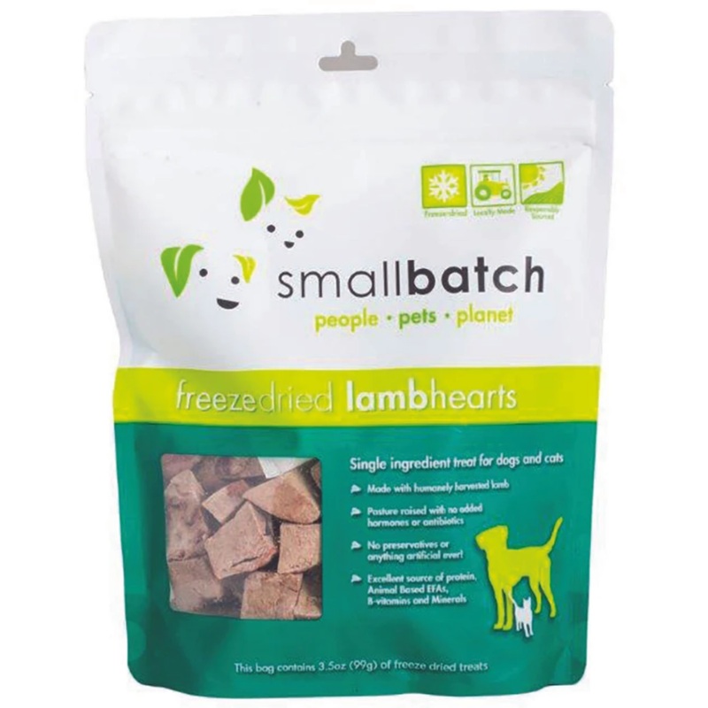 Small Batch Freeze Dried Lamb Hearts 3.5 oz.