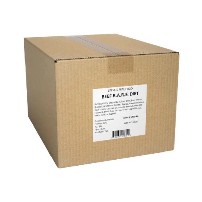 Steves Real Food Beef Diet B.A.R.F Patties (with produce) 20 lb