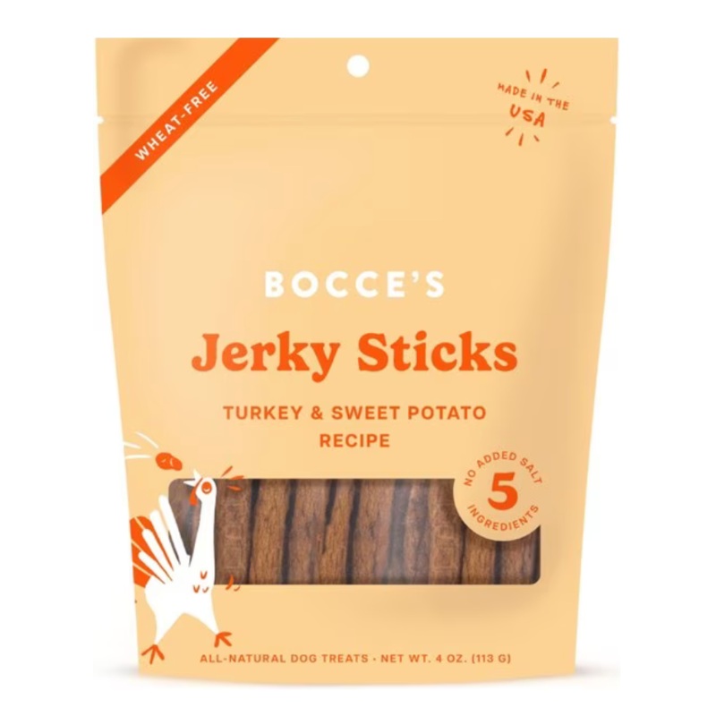 Bocce's Jerky Sticks Turkey & Sweet Potato 4 oz.