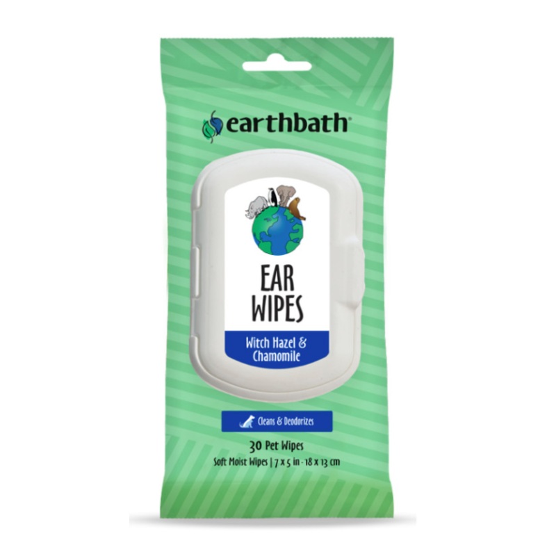 Earthbath Ear Wipes with Witch Hazel & Chamomile  30 ct