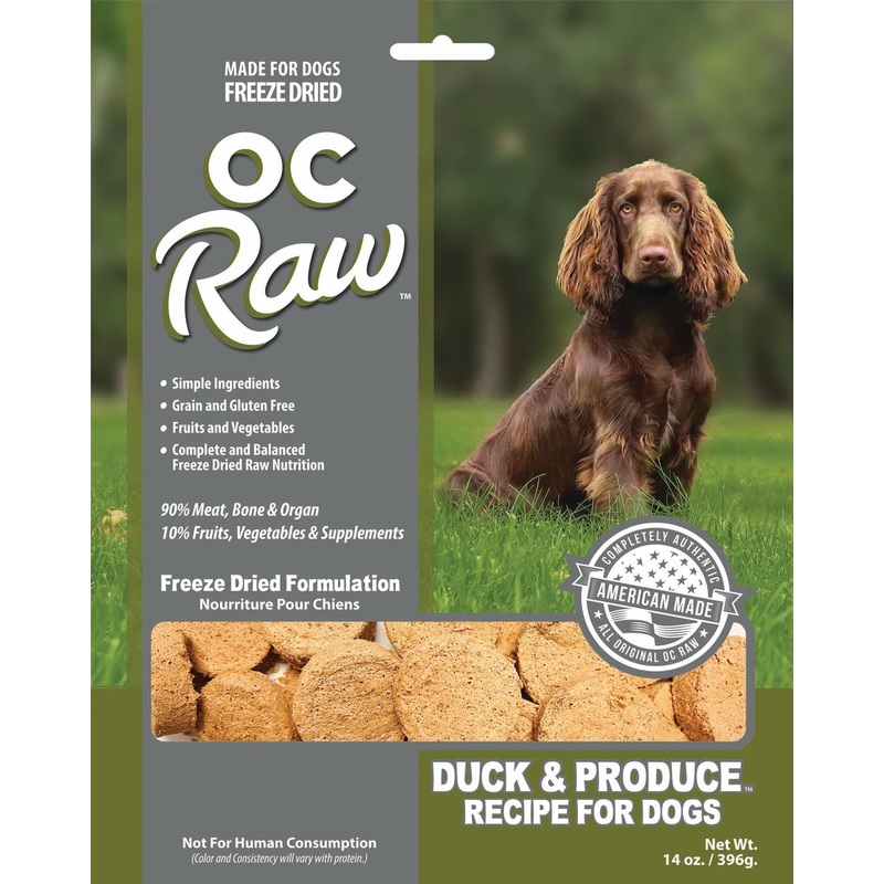 OC Raw Freeze Dried Duck & Produce Sliders 14 oz.