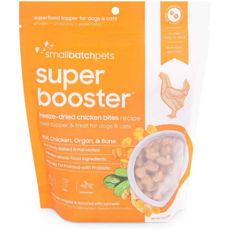 Small Batch Dog Super Booster Freeze Dried Chicken Bites 7oz.