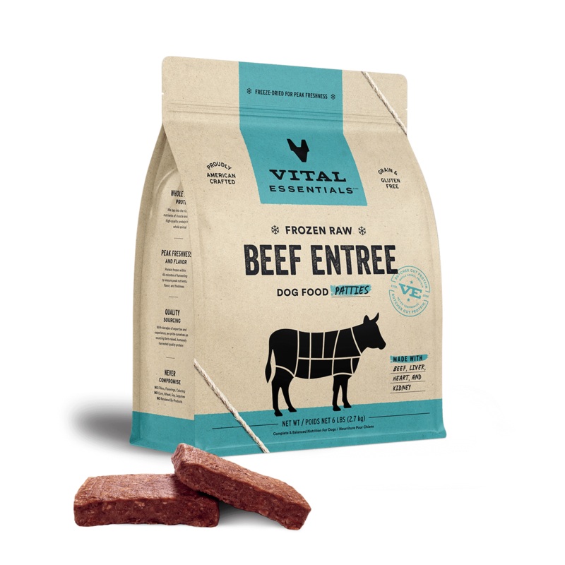 Vital Essentials Raw Beef Patties 6 Lb.