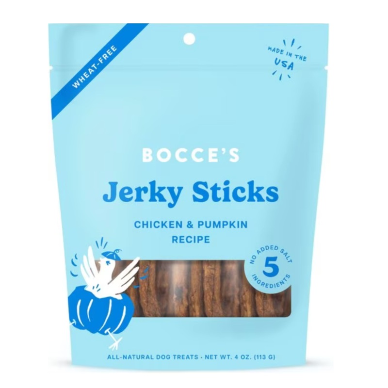 Bocce's Jerky Sticks Chicken Pumpkin 4 oz.