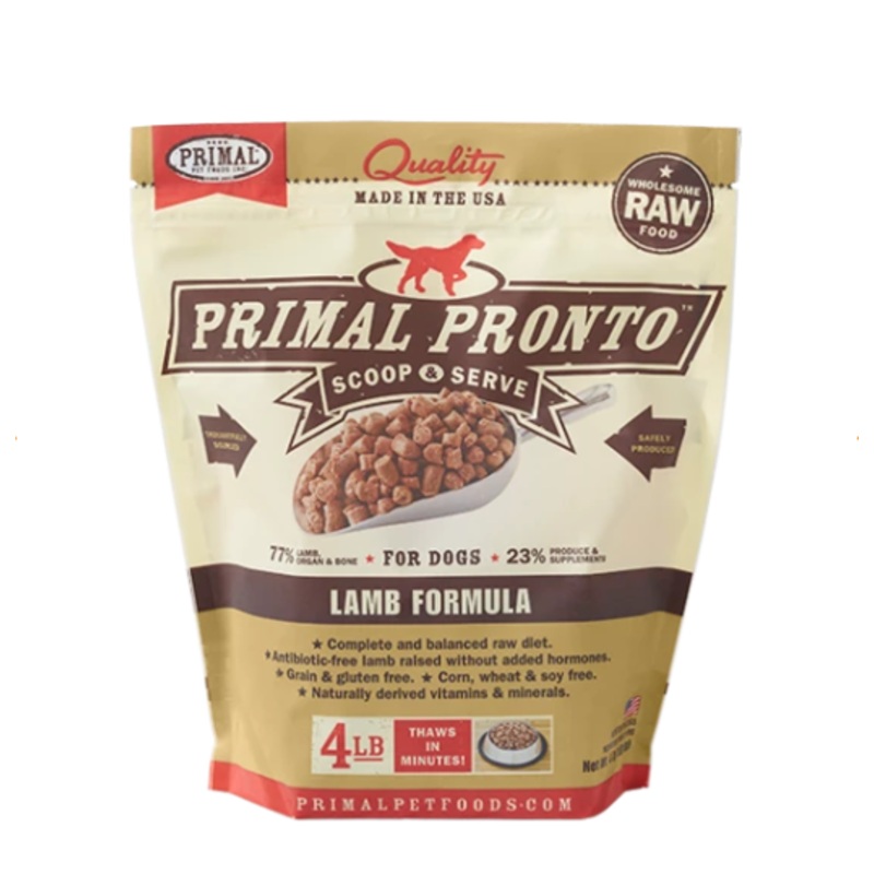 Primal Pronto Dog Raw Lamb 4lbs.