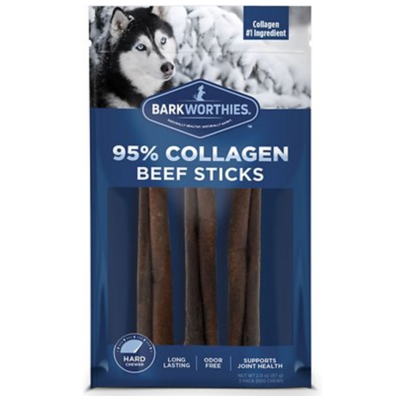 Barkworthies Odor Free Collagen 6" Beef Stick 3 Pack