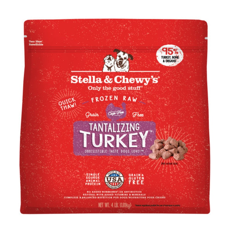 Stella & Chewy's Raw Frozen Tantalizing Turkey Morsels 4lbs.